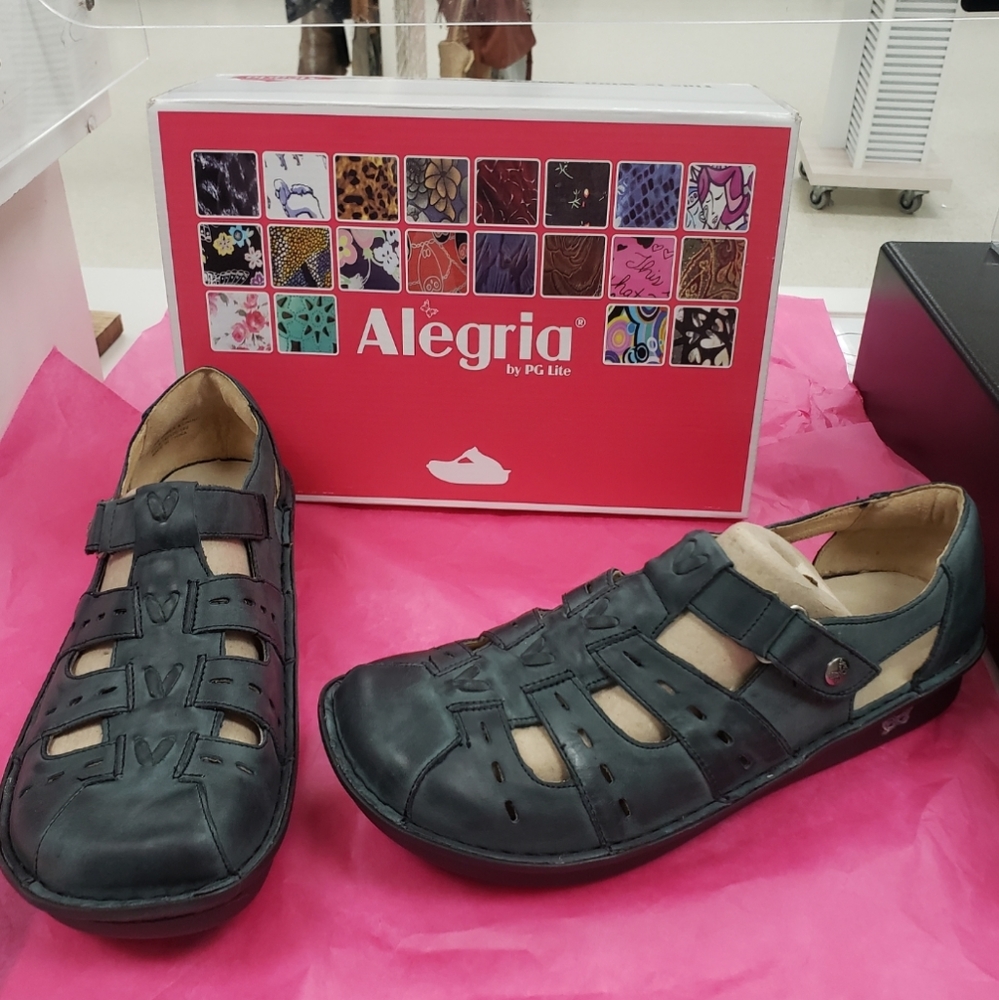 Ladies Alegria Pesca Blue/Green Fisherman's Sandal Size 41 or 11